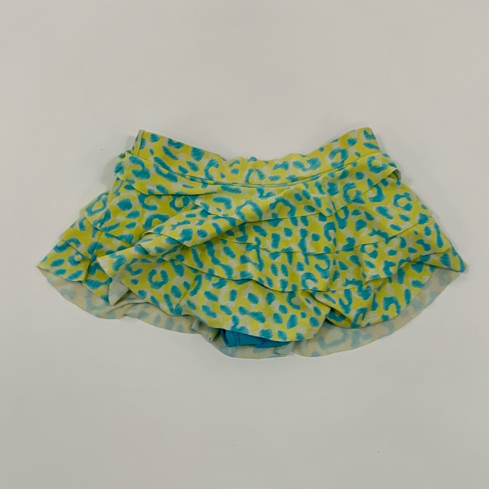 Hanna Andersson Swim Bottom Skirt Girls 5T 110 Yellow Blue Ruffled